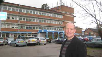 Julian Tisi infornt of Heatherwood Hospital in Ascot