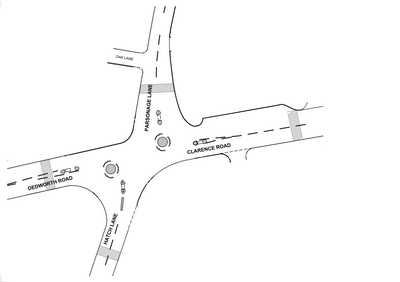 Dedworth Road Hatch Lane Parsonage Lance Clarence Road Roundabout Trial