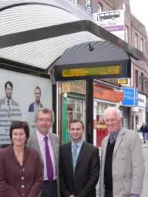 Image of councillors at Bus Stop in Peascod Stree