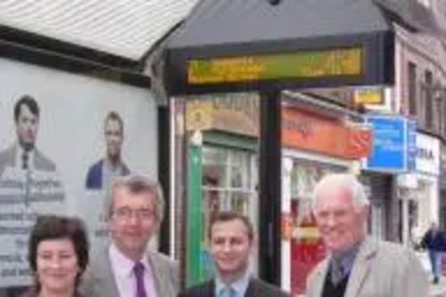 Image of councillors at Bus Stop in Peascod Stree