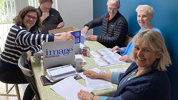 group of activists around a table 