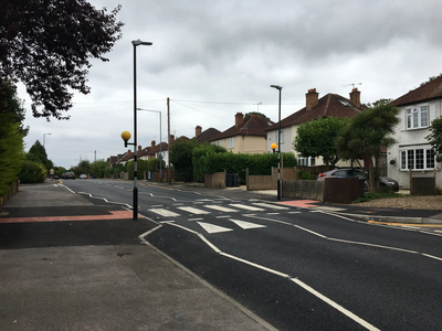 Clewer Hill Road Crossing Road Surface New Belisha Beacon Zebra Crossing