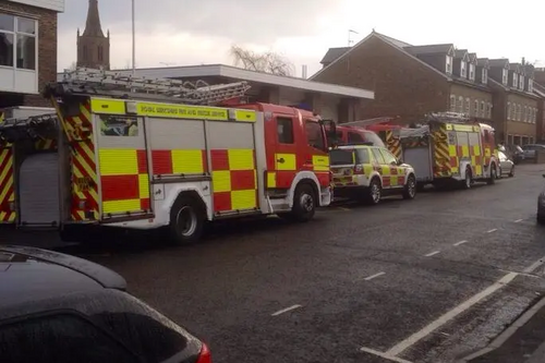 Fire Engines overflow the St Mark's Road yard during recent flooding in the Thames Valley