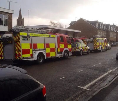 Fire Engines overflow the St Mark's Road yard during recent flooding in the Thames Valley